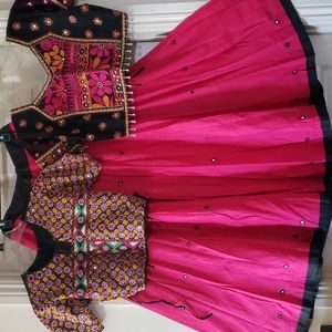 Pink lehenga Indian dress garba choli dress navratri chaniya choli 3 pcs.